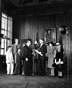 Tom Clark’s swearing in as Attorney General of the United States, June 30, 1945. From left to right: nephew Whit Clark, Ramsey Clark, nephew Bobby Clark, Judge Thurman Arnold, Tom Clark, Mary Clark, Jennie Falls Clark, mother of Tom Clark.