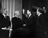 Tom Clark swearing in his son Ramsey as Attorney General of the United States, March 1967